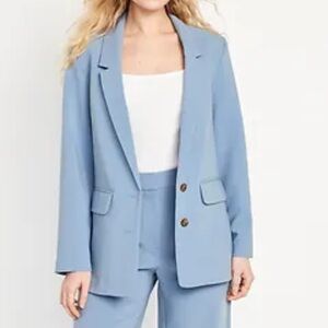 Old Navy relaxed twill blazer in women’s size large blue